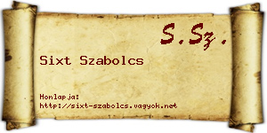 Sixt Szabolcs névjegykártya